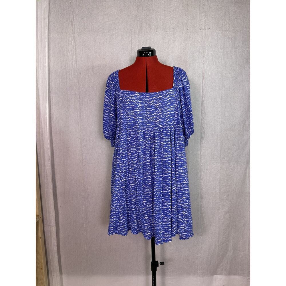 Melrose & Market Womens Dress Size XL Blue Geometric Mini Casual Beach D920